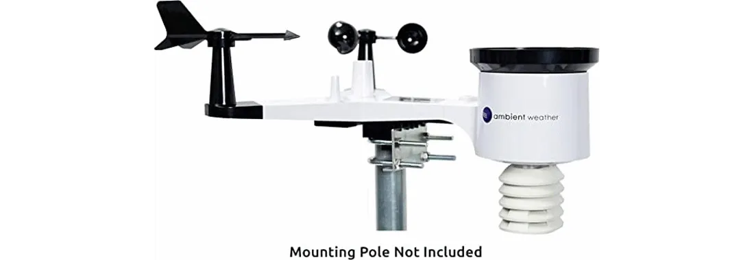 Image of WS-2902 Ambient Weather Station with words mounting pole not included