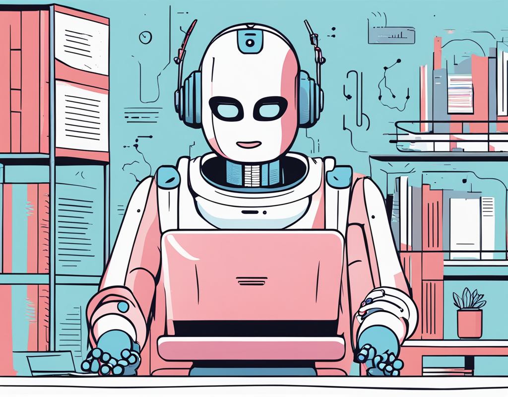 Happy ChatBot In Pink and Blue