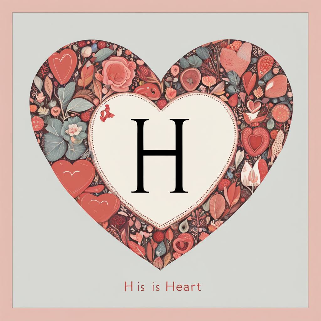 H is For Heart, AI Artwork by Krea AI