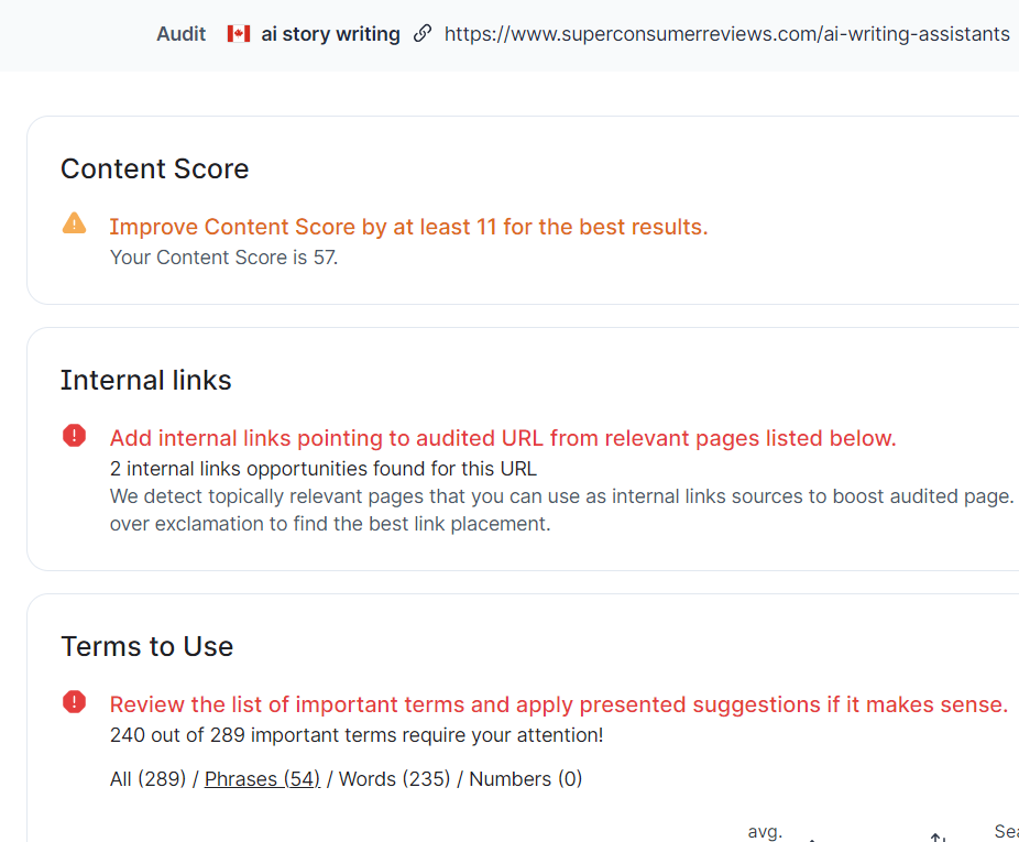 Link and content audit
